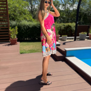 Amalfi rövid pink ruha