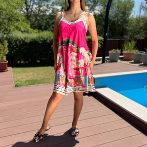 Amalfi rövid pink ruha