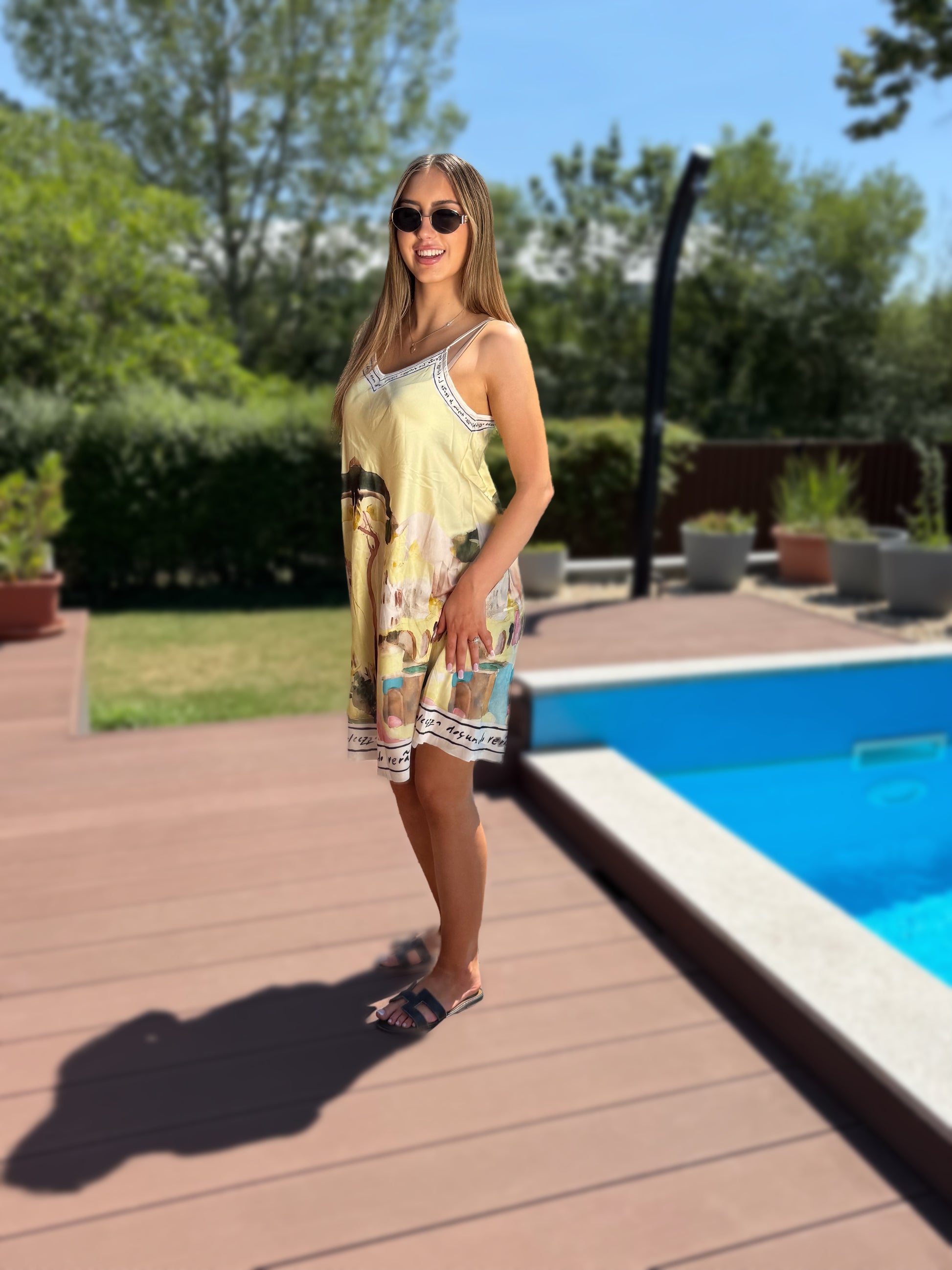 Amalfi rövid sárga ruha