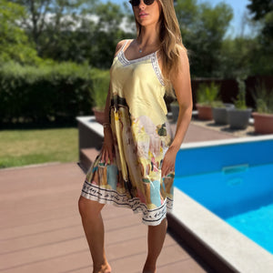 Amalfi rövid sárga ruha