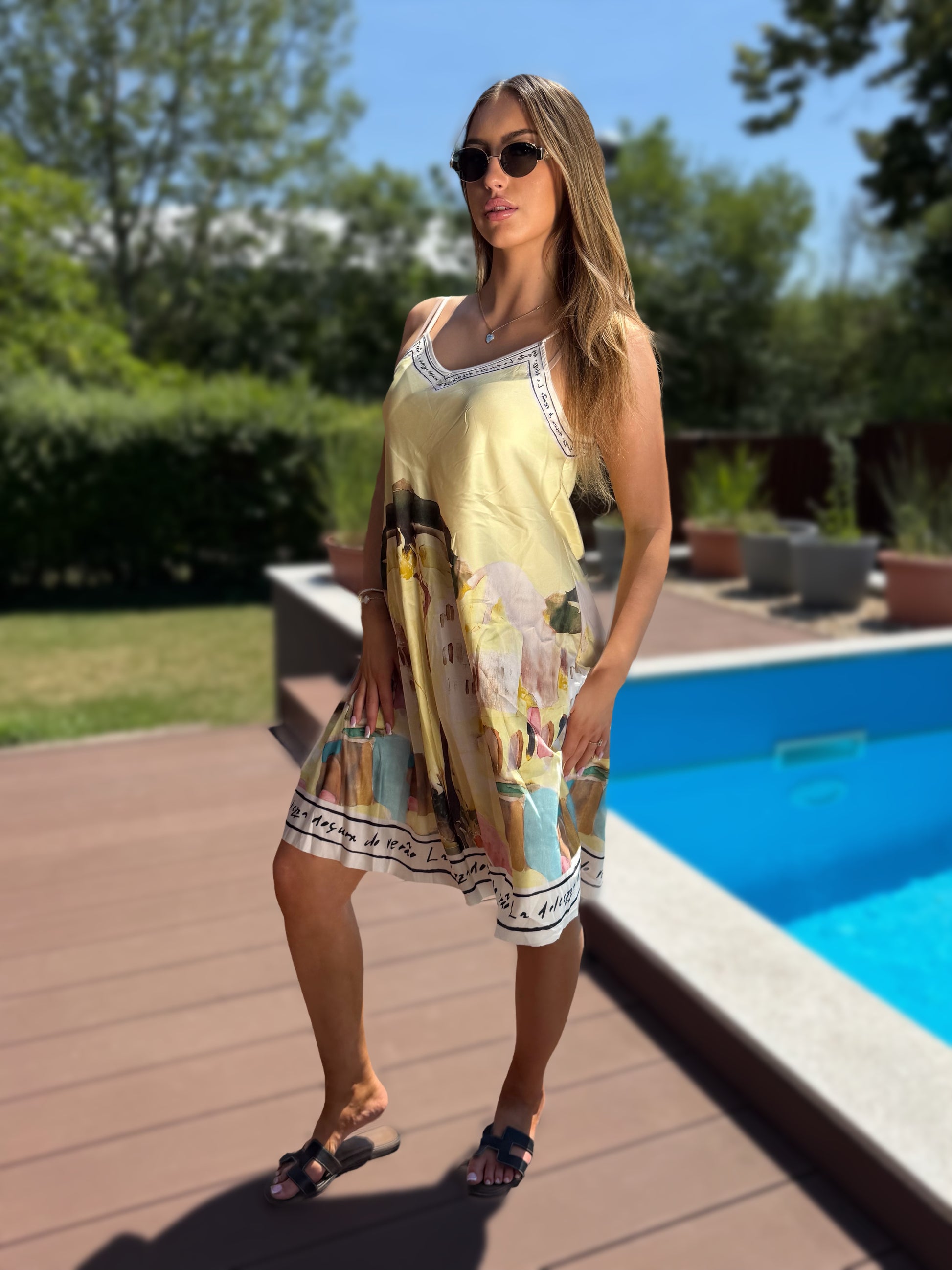 Amalfi rövid sárga ruha