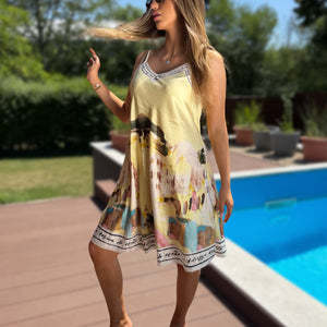 Amalfi rövid sárga ruha