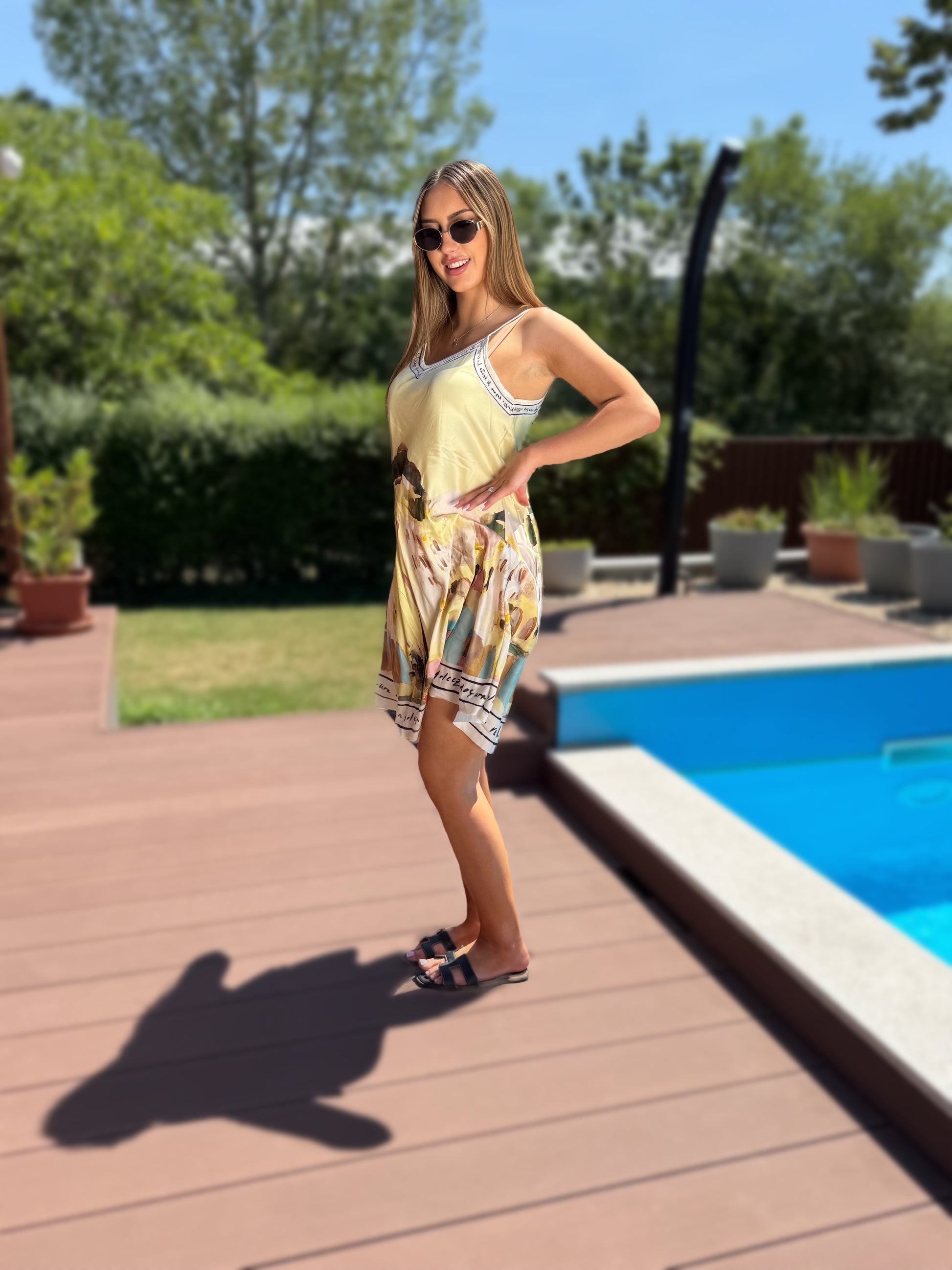 Amalfi rövid sárga ruha