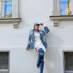 Firenze hímzett oversize farmerdzseki