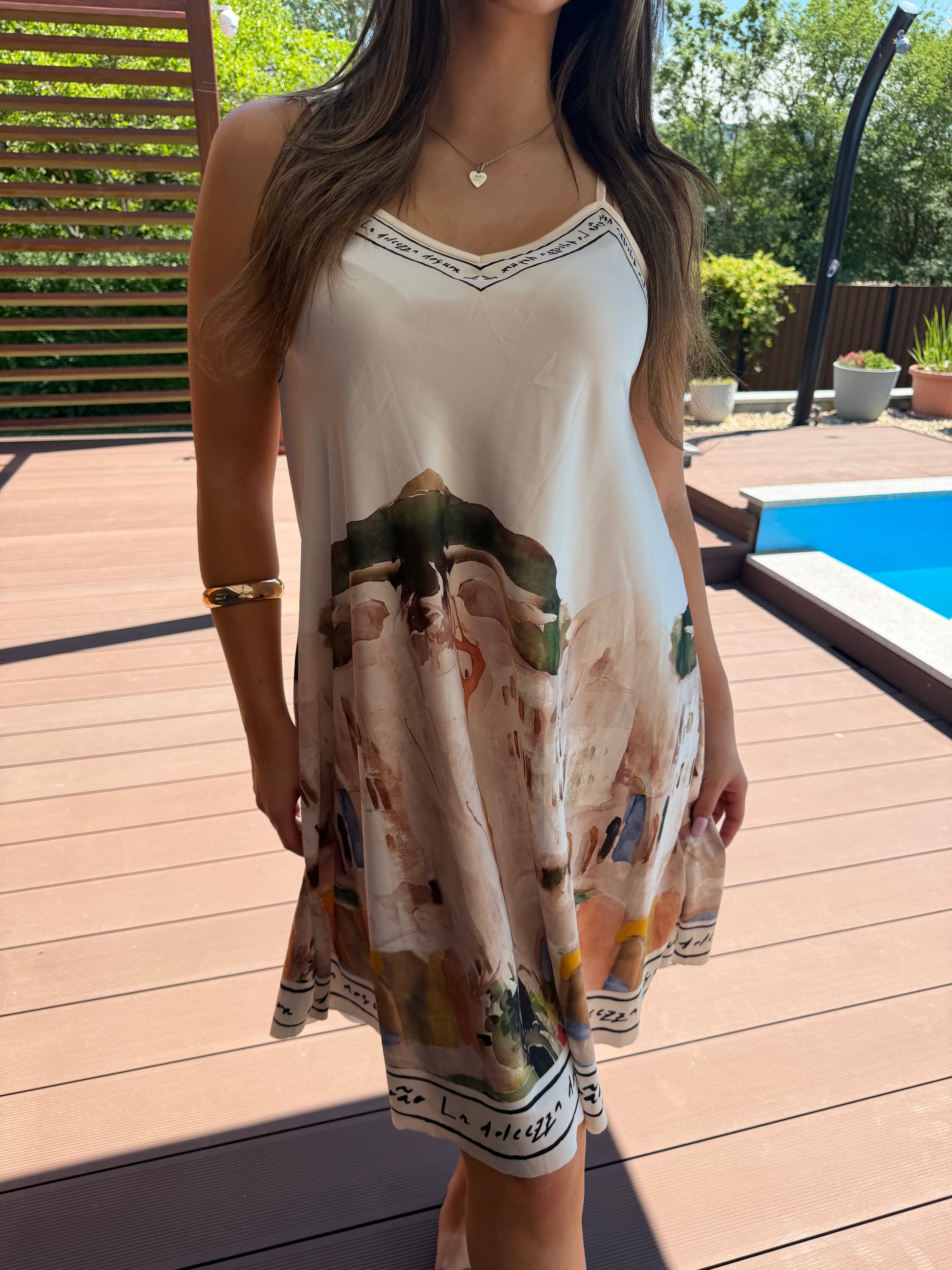 Amalfi krém színű mini ruha
