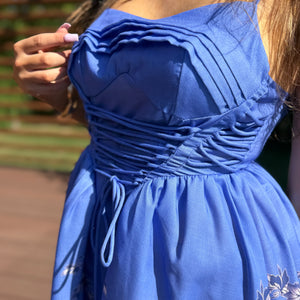 Calypso búzavirágkék ruha