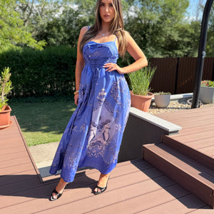 Calypso búzavirágkék ruha