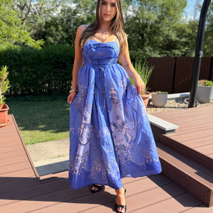 Calypso búzavirágkék ruha