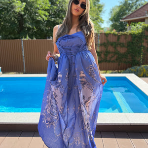 Calypso búzavirágkék ruha