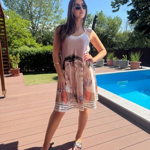 Amalfi bézs mini ruha