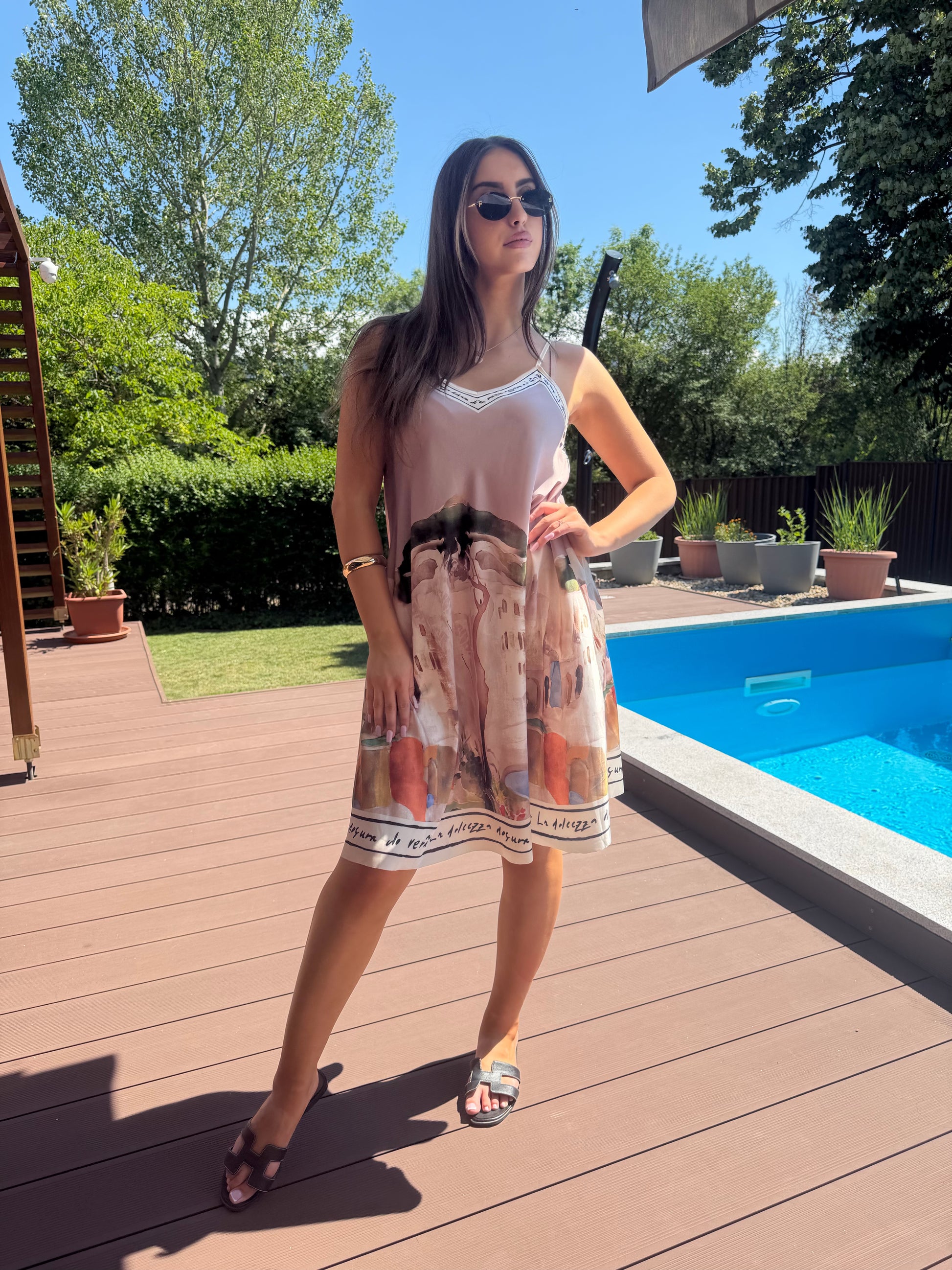 Amalfi bézs mini ruha