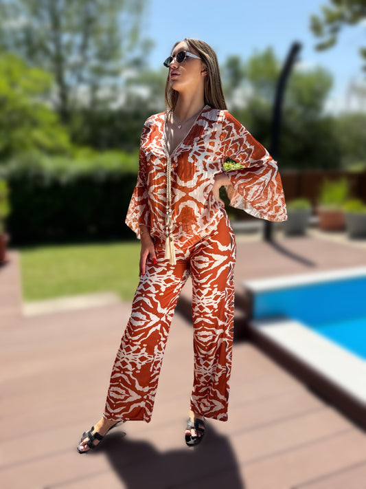 Romi terrakotta színű kétrészes szett