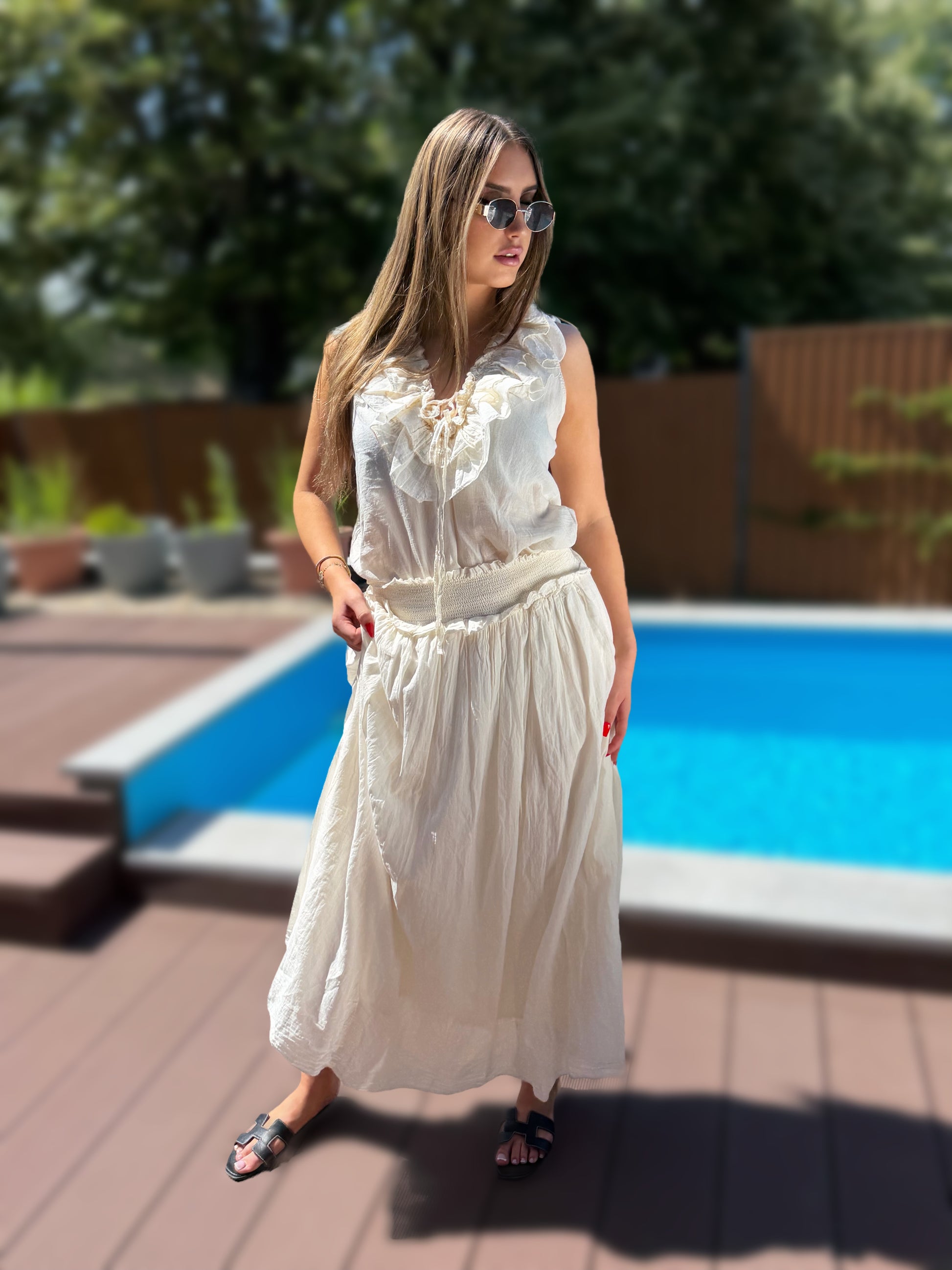Marina krém színű kétrészes szett