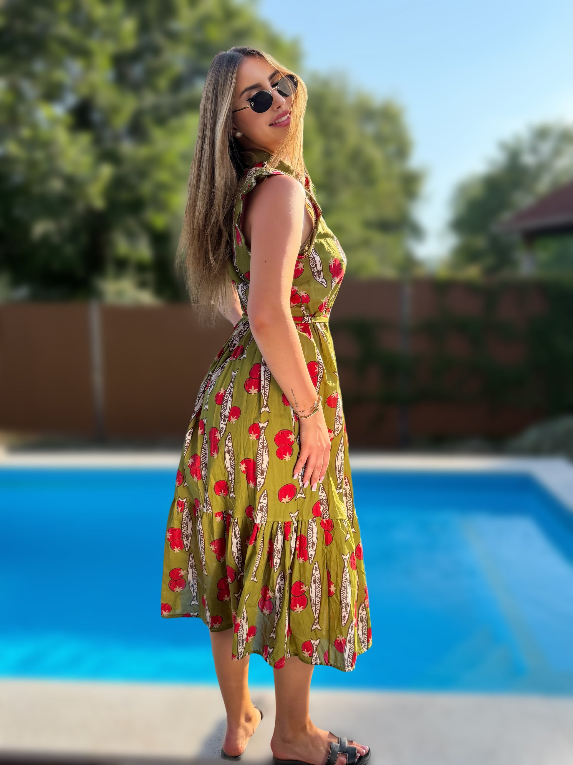 Dalia mediterrán zöld ruha