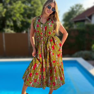 Dalia mediterrán zöld ruha