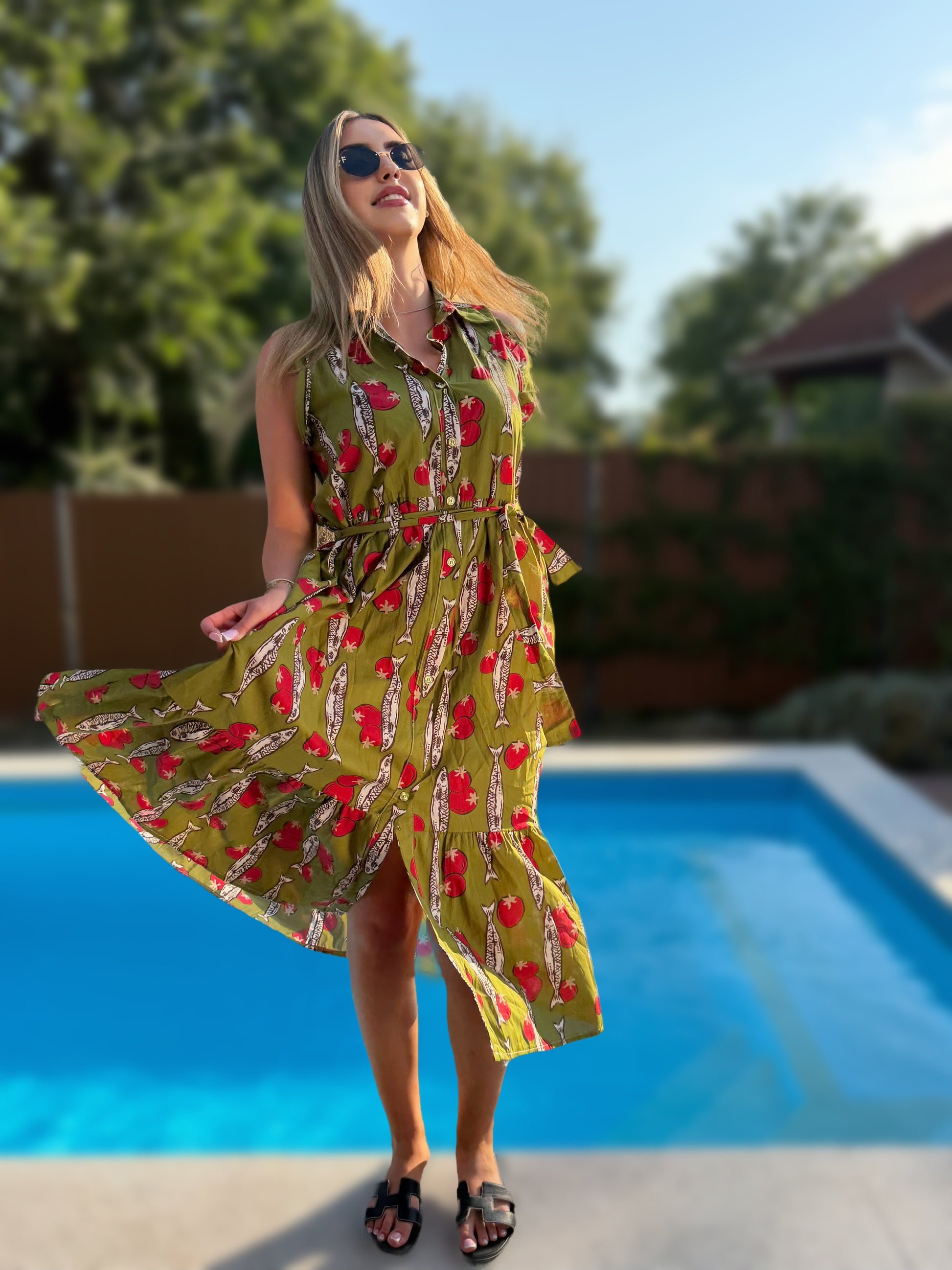 Dalia mediterrán zöld ruha
