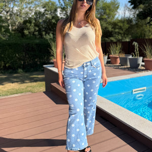 Dotty wide leg farmernadrág