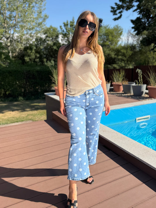 Dotty wide leg farmernadrág