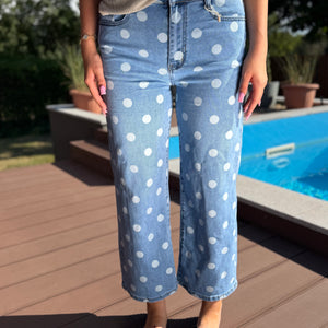 Dotty wide leg farmernadrág