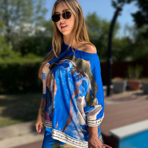 Amalfi királykék színű felső