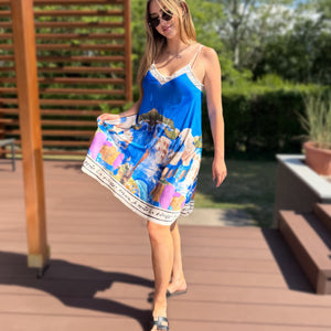Amalfi királykék rövid ruha