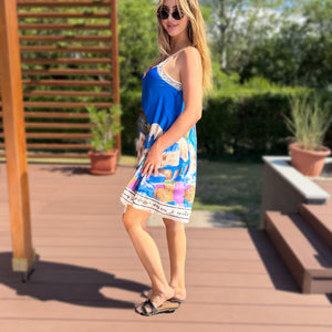 Amalfi királykék rövid ruha