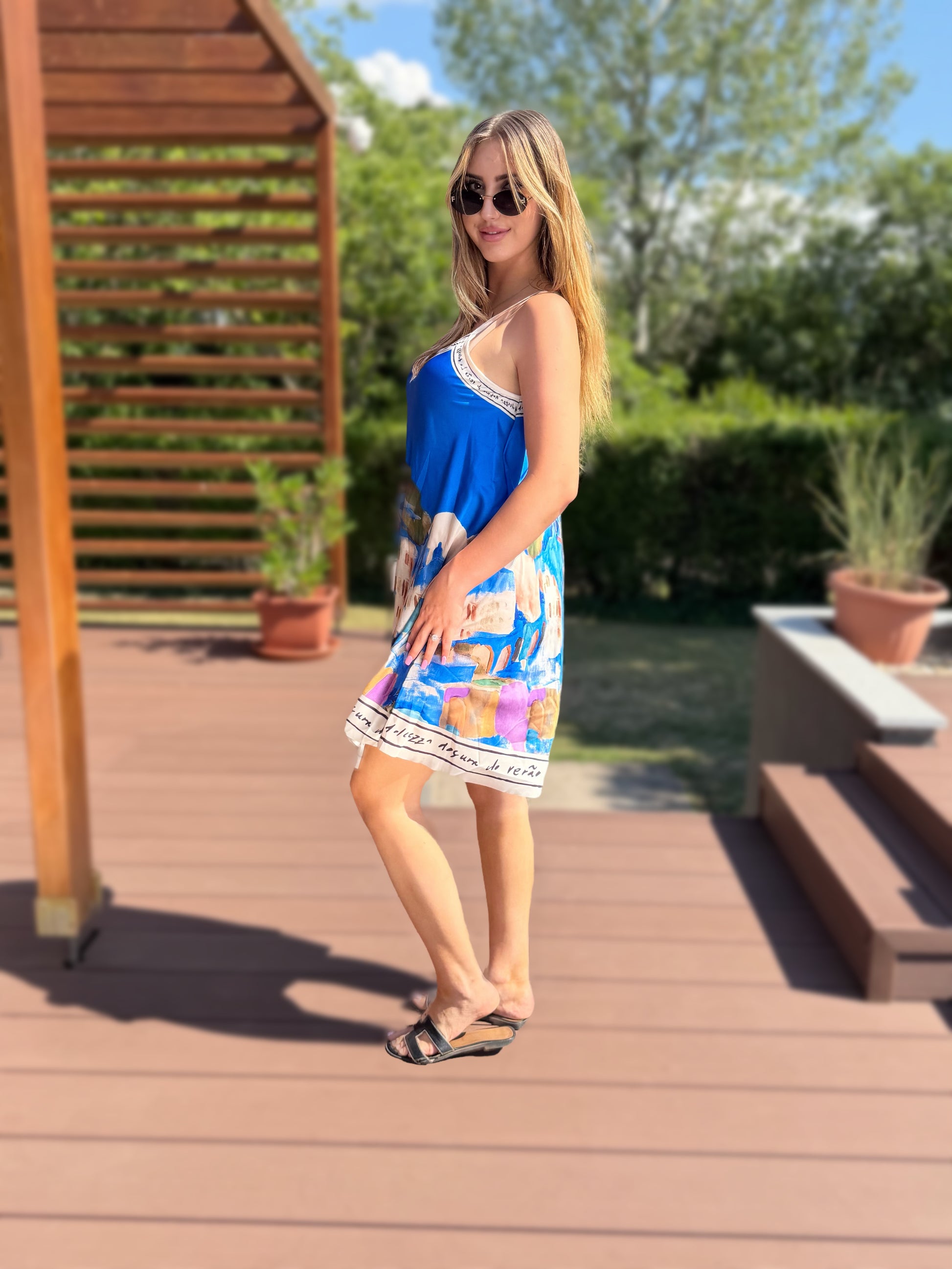 Amalfi királykék rövid ruha