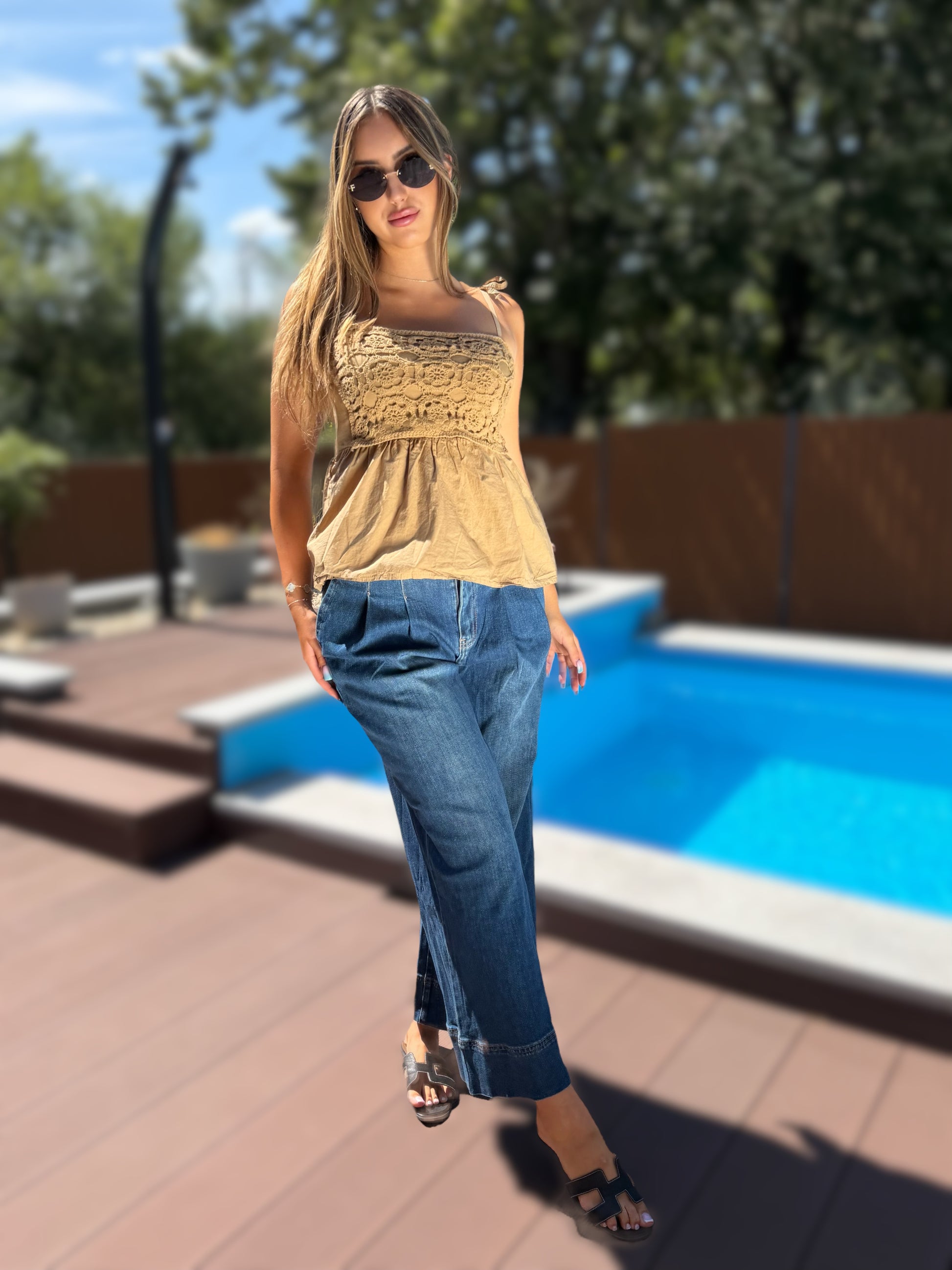 Rebeca világos bész felső