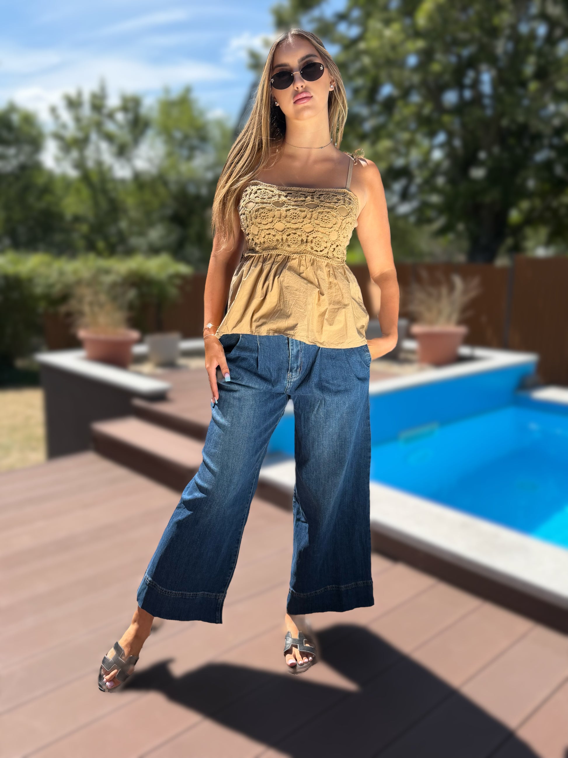 Rebeca világos bész felső