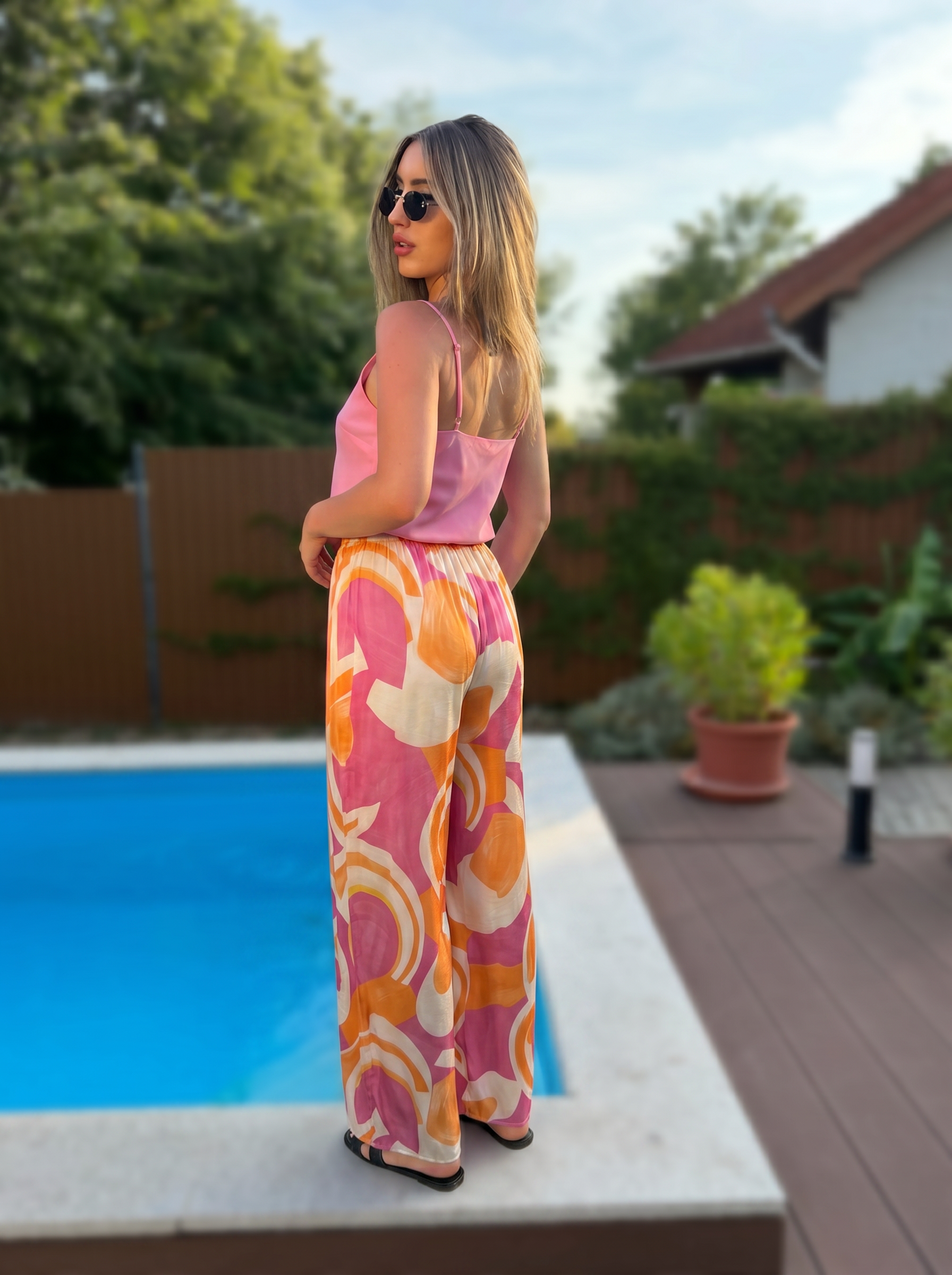 Capri selyem nadrág
