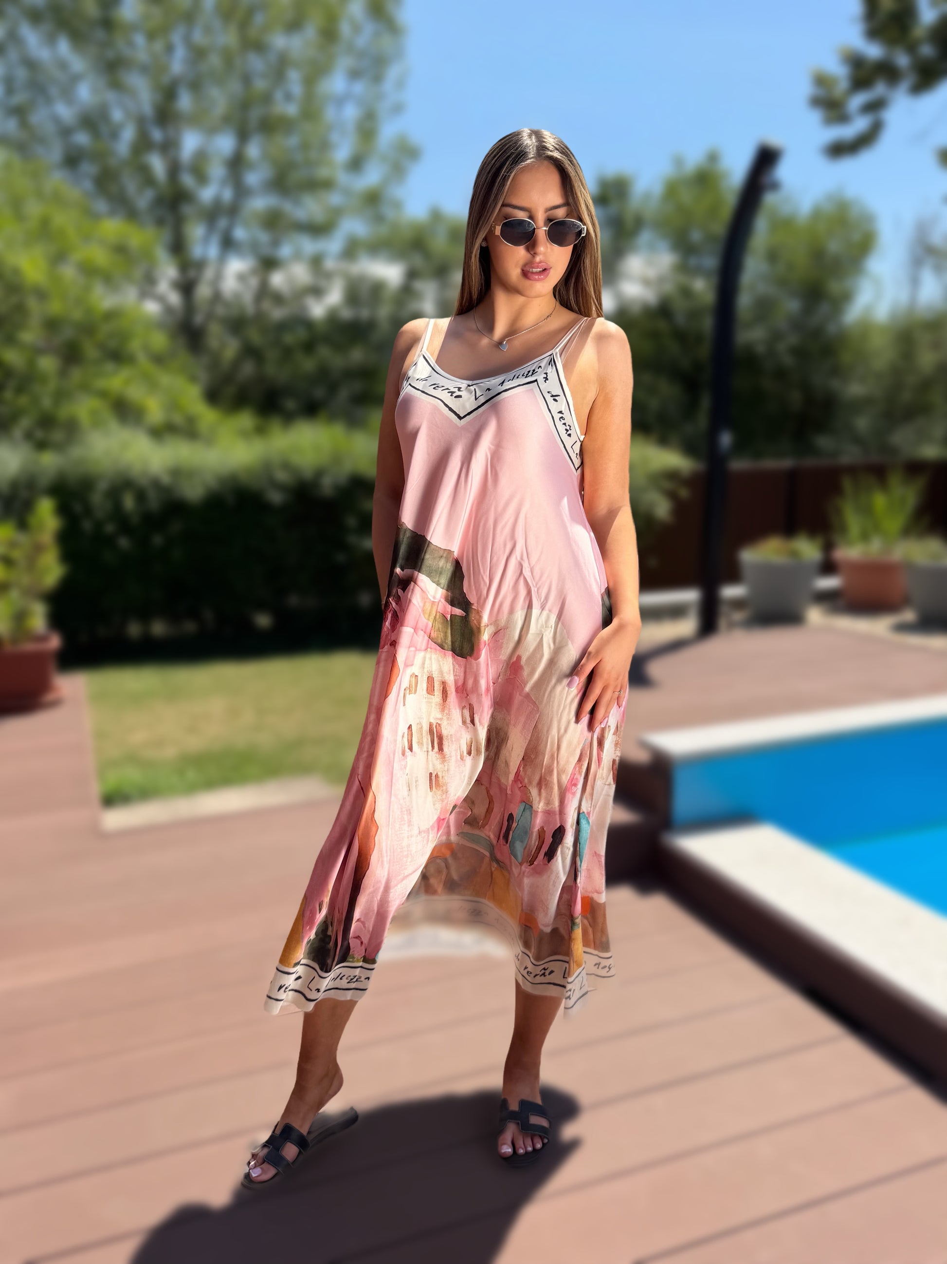 Amalfi púderrózsaszín színű ruha