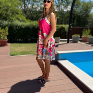 Amalfi rövid pink ruha