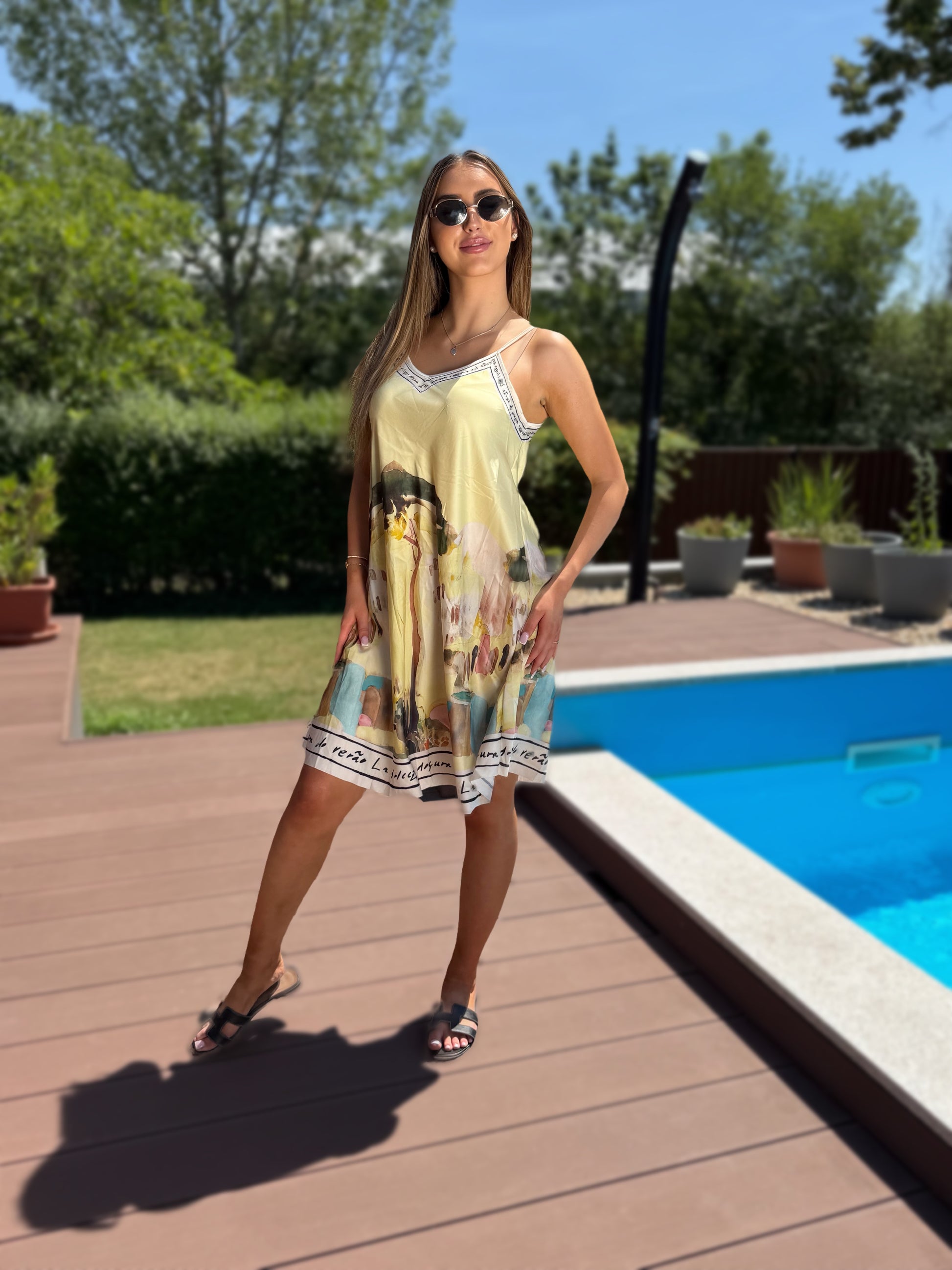Amalfi rövid sárga ruha